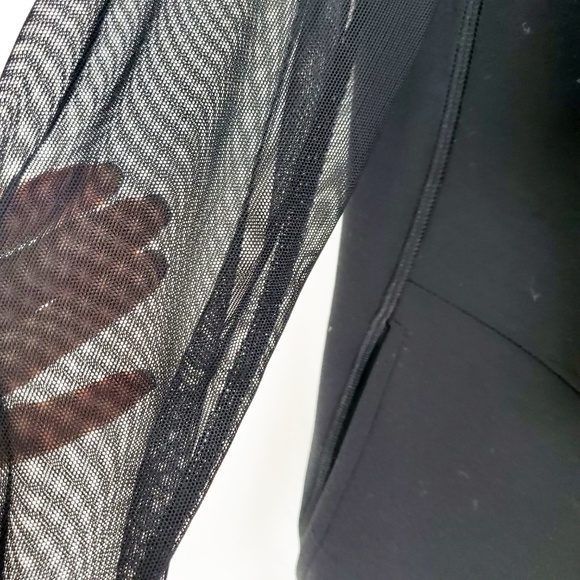 ALALA Black Draped Front Mesh Sleeve Jacket EUC - Picture 4 of 6